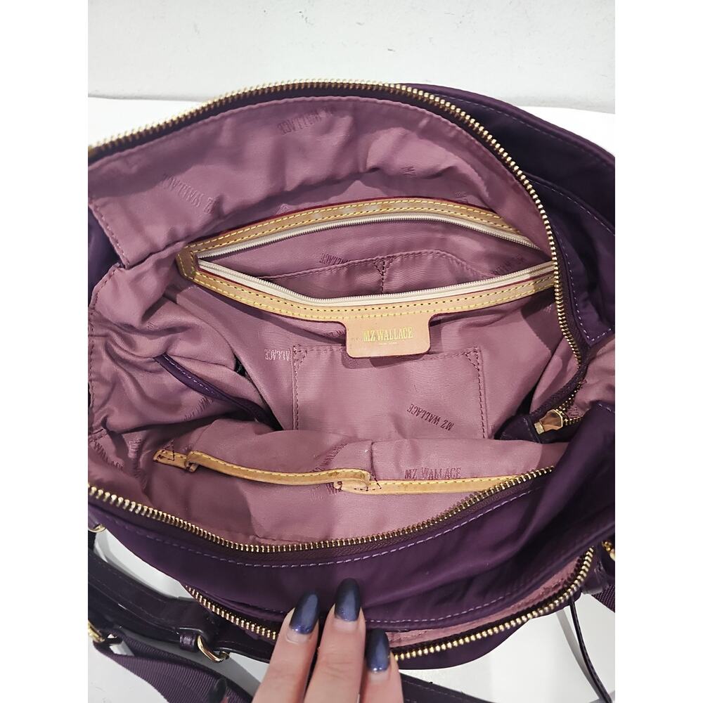 MZ Wallace Burgundy Toni Bedford Nylon W/ Leather Accent Shoulder Bag - Picture 8 of 12